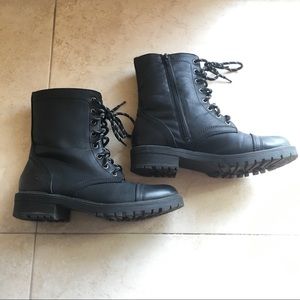 Madden Girl Black Combat Boots